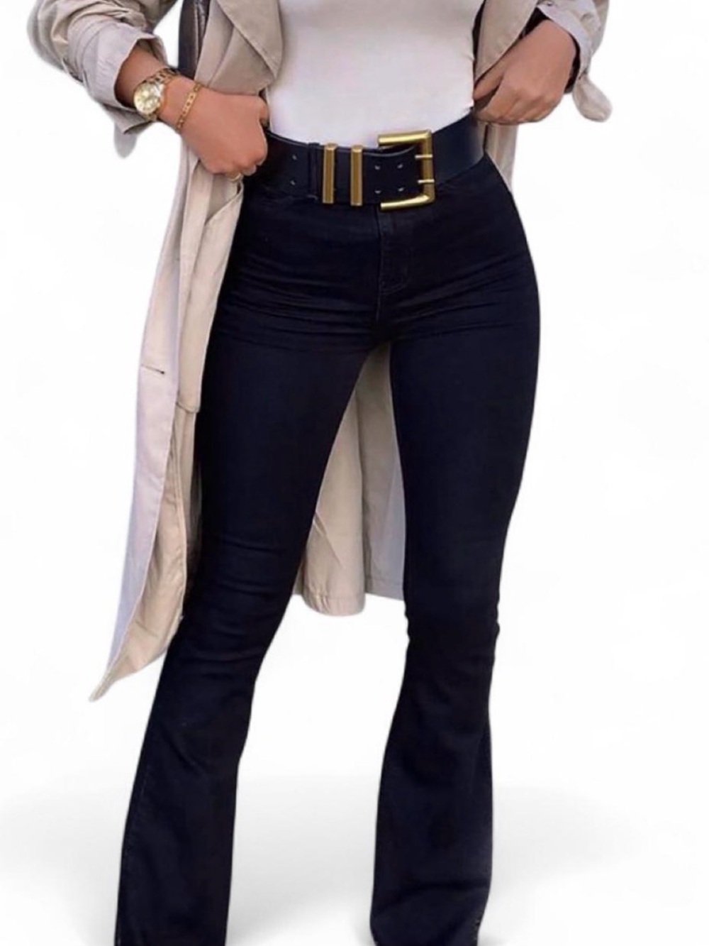 Fashion Nova Black High-Rise Flare Jeans